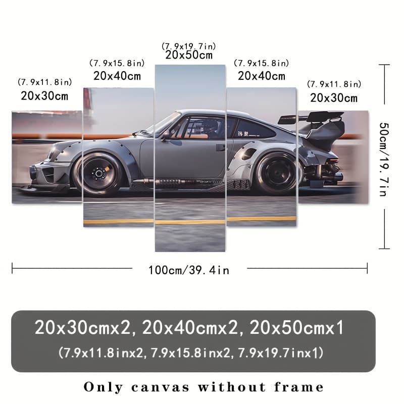 TEMU 2d Flat, 5pcs Sports Car Canvas Wall Art Suitable For, / Frameless Poster Prints With Vehicle Designs, Gift For , For Room, Living Room, Office, Dorm - Vehicle Posters For &