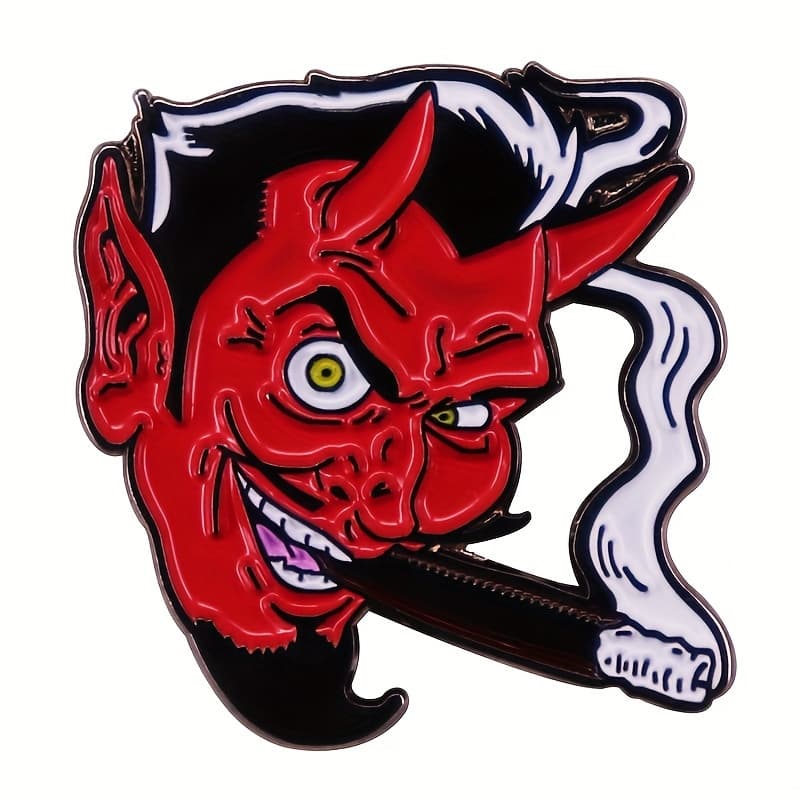 TEMU 1pc Devil Enamel Brooch Halloween Badge, Used For Backpacks, Fashion Accessories, Clothing Decoration, Unique Gifts, Women's And Men's Backpacks, Jackets, Hats, Brooches Diy Decorations