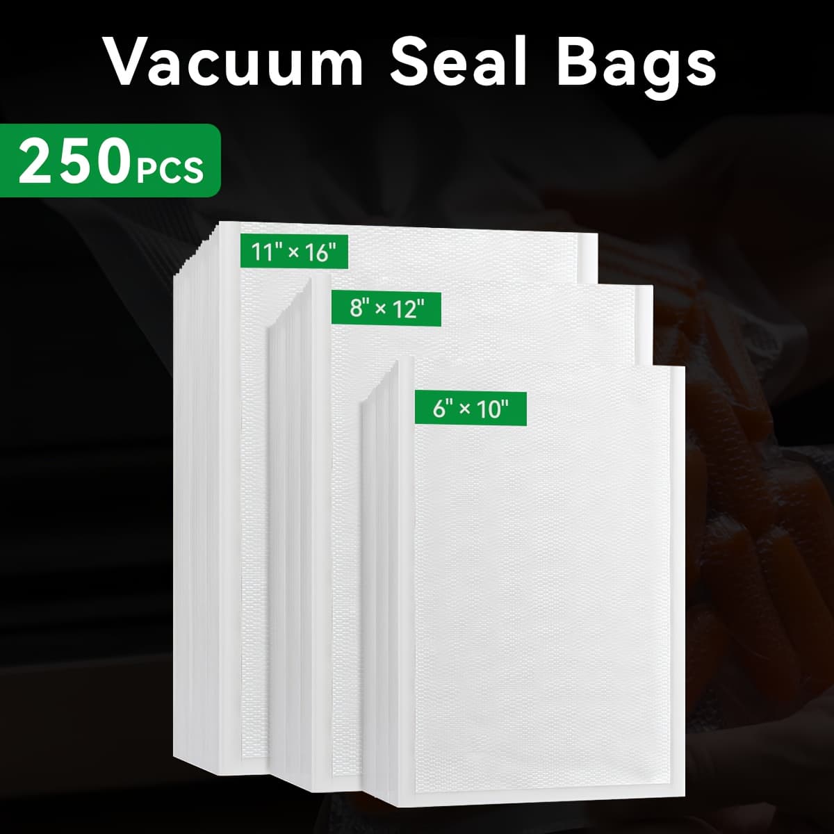 TEMU 250pcss Of 250pcs Vacuum Sealer Bags For Food Storage, Free From Bpa, Suitable For Preserving Food, Meal Preparation, And Compatible With Vacuum