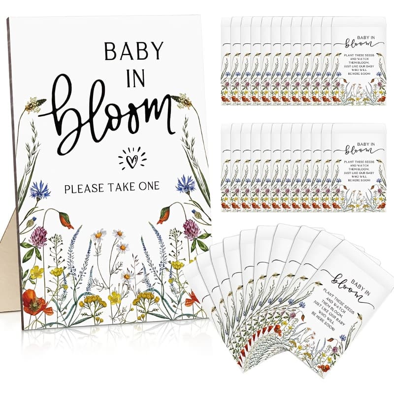 TEMU 101pcs Shower Party Seed Packets Favors For Guests In Bloom Sign 100pcs Self Adhesive Envelopes Storage Decor, No Seeds()