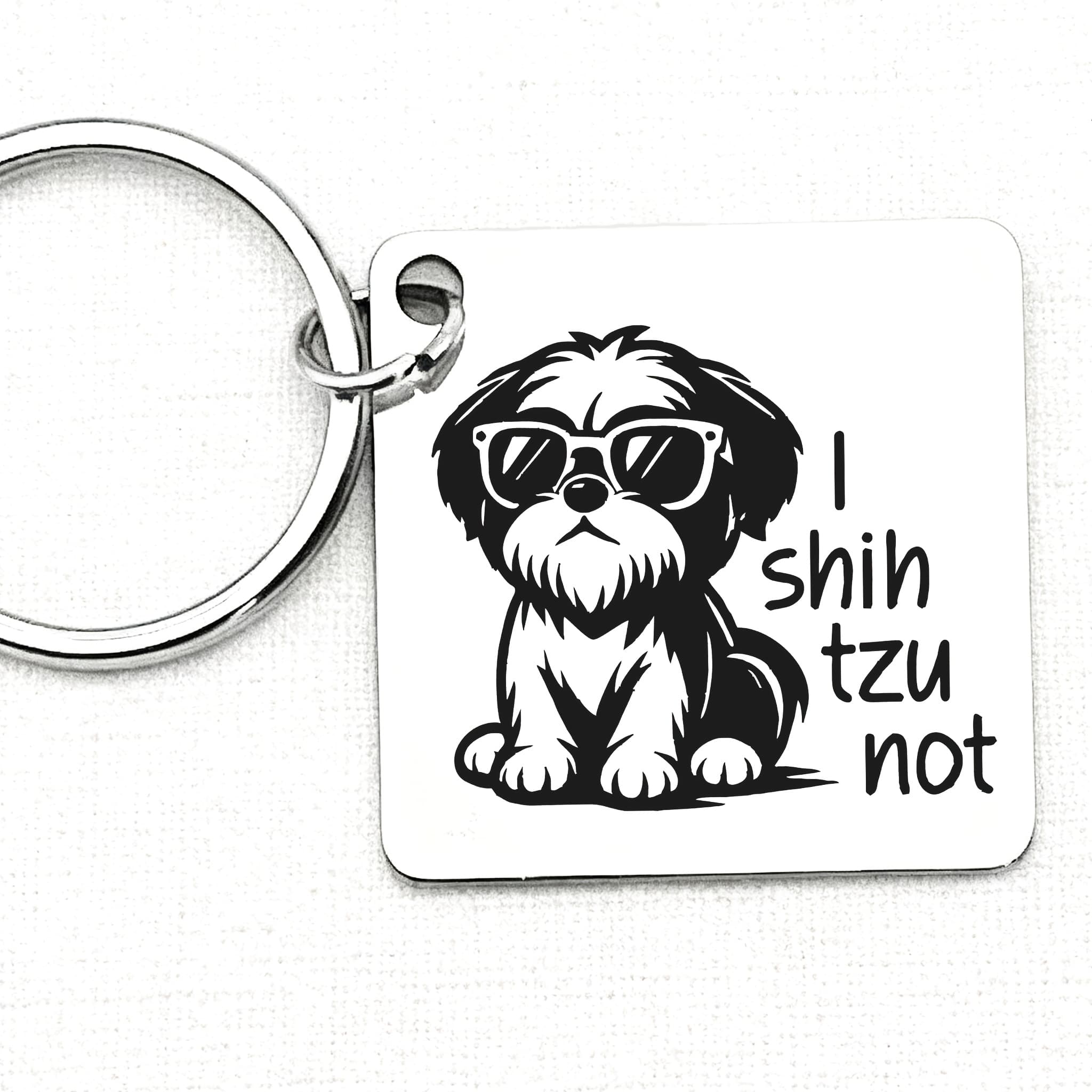 TEMU Funny "" Stainless Steel Shih Tzu Dog Keychain - Cute Pun Accessory For Shih Tzu Owners, Durable , Christmas, Easter & New Year
