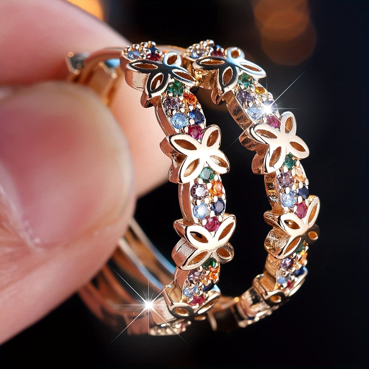 TEMU 1 Pair Of Simple And Stylish Inlaid Synthetic Zirconia Hollow Earrings Comfortable Daily Wear Jewelry For Women Fashionable And Exquisite Design
