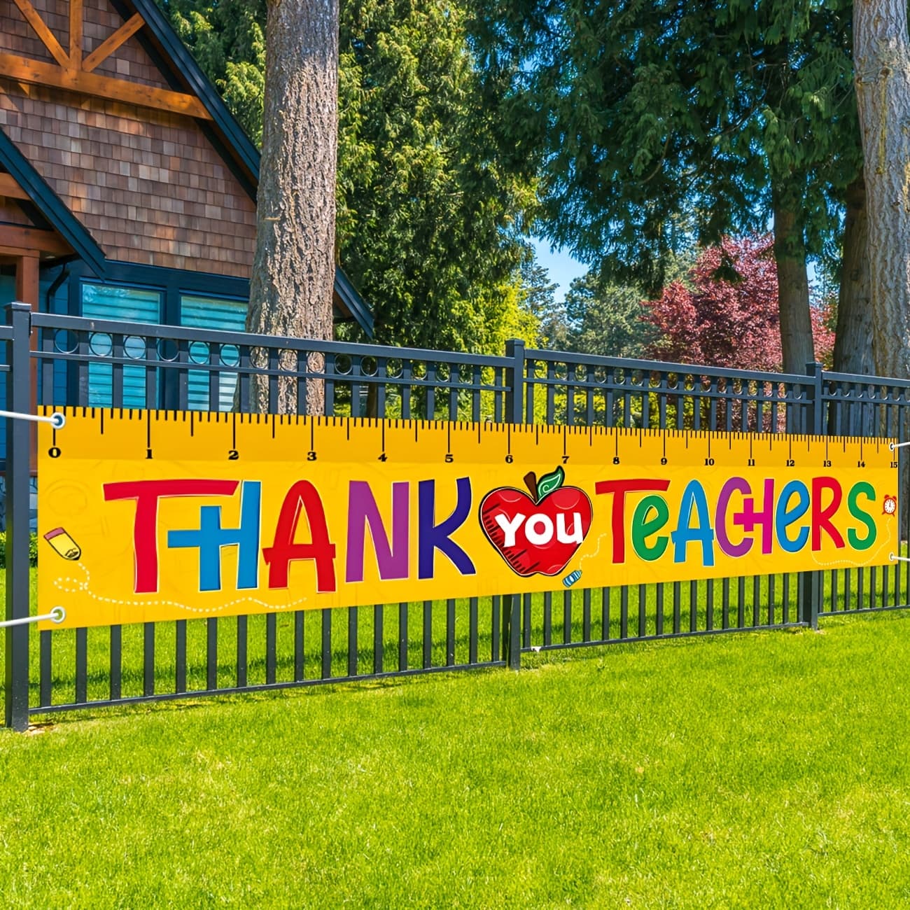TEMU 2d Door Banner Gratitude To Educators: A Big Banner For Indoor And Outdoor Use, Perfect For Teacher Appreciation Week, Suitable For , Fences, Bulletin Boards, Wall Displays, And Yard Signs For