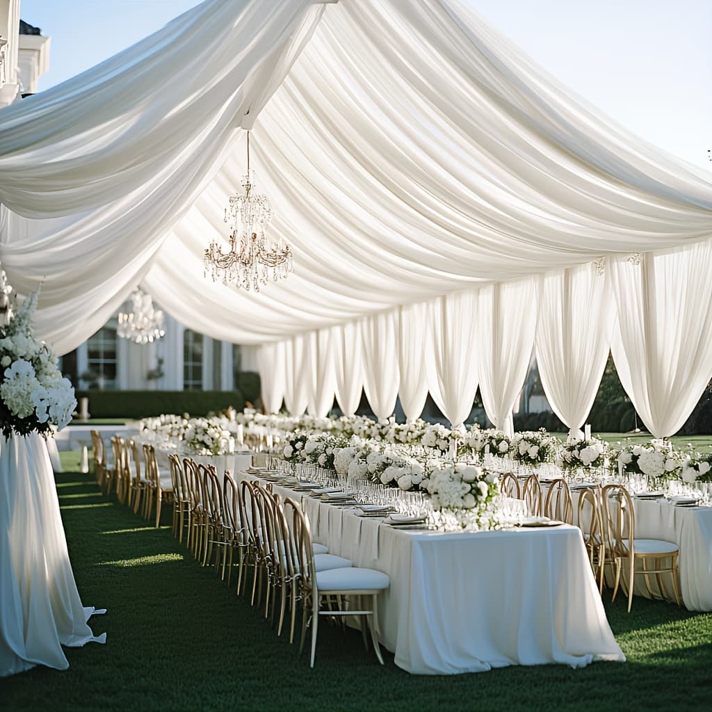 TEMU 1pc, Large Size Wedding Arch Curtain Decoration 26.2-39.4ft Long Chiffon Gauze Fabric - Romantic Ceremony Evening Dress -wedding Supplies - Stage Backdrop- Christmas And Halloween Decor