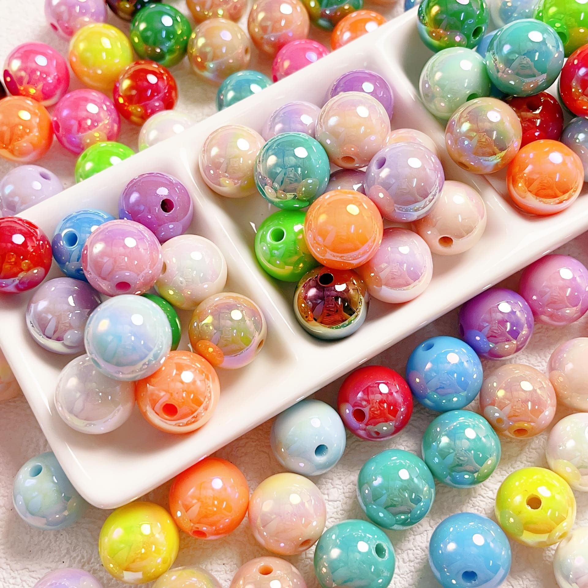 TEMU 88pcs 10mm Color, Acrylic Beads, Colorful, Diy Loose Beads, Beaded, Bracelet, Necklace, Phone Chain, Holiday Gift
