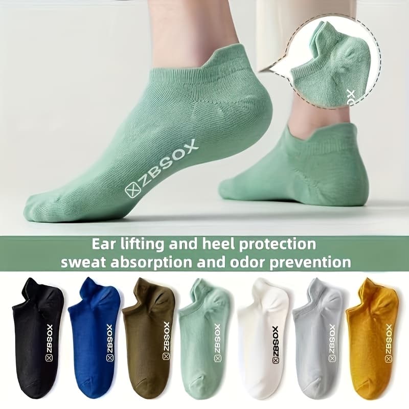 TEMU 7 Pairs Men's Easy Low Cut Socks, Odor Proof, Sweat Absorbing, Breathable Socks