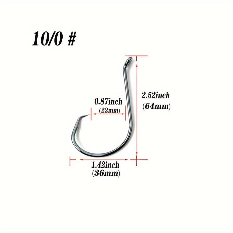 TEMU 20pcs/box Fishing Circle Hooks, 2x Strong Bait Texas Rig Jig Hooks For , Fishing Tackle For Trout