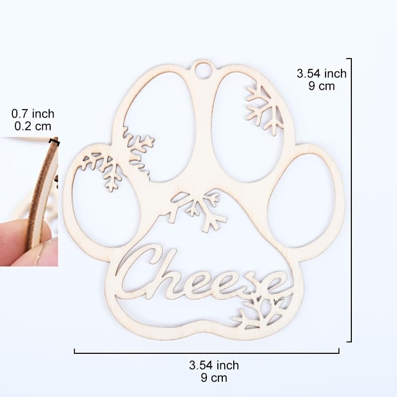 TEMU Personalized Laser-cut- Christmas Ornaments - Name/text Dog Paw & -like Shape With Paw Print Border - Pet-friendly Name Tag Design - Tree Hanging Decorations For Dog Owners ( & S)