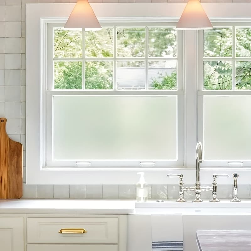TEMU Pure Frosted Window Privacy Film Heat Control Blocking Static Adsorption Non-sticky Reusable Door Cover Suitable For Bathroom Home Office