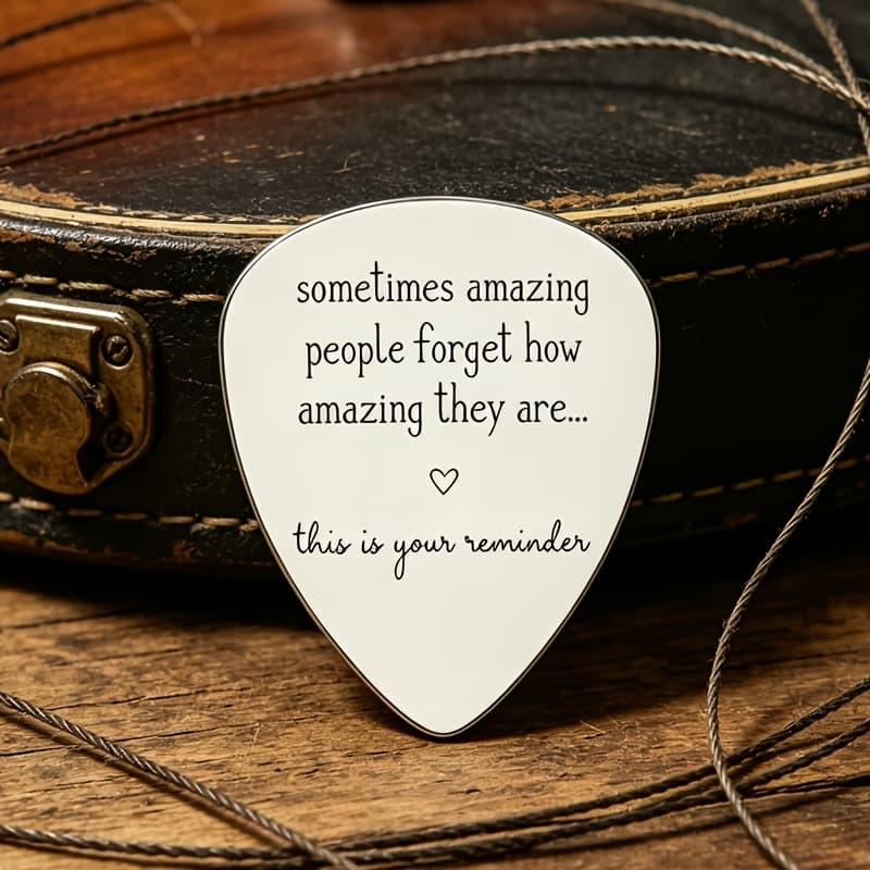 TEMU Sparkling People How Amazing Are... Reminder. A Stainless Steel Guitar Pick Full Of , , Family, And Colleagues Who Are Experiencing Self- And Low Periods, As A Gift