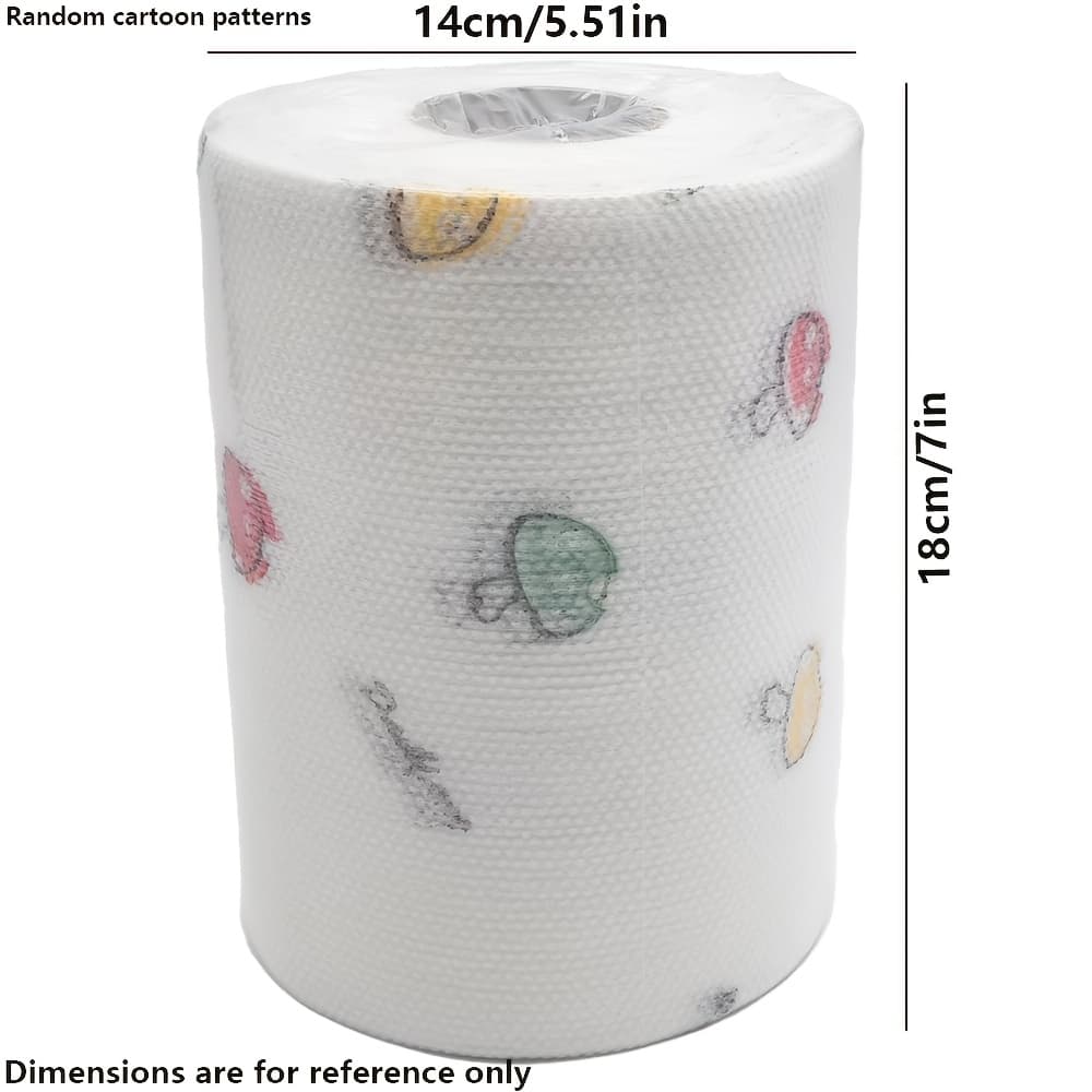 TEMU 1 Roll (800/100 Times), 5-ply Thickened - Pearl Pattern, Cleaning Cloth, Wet And Dry Dual-use Dishwashing And Degreasing Tissue, Kitchen Use, Household Cleaning Supplies (random Cartoon Pattern)