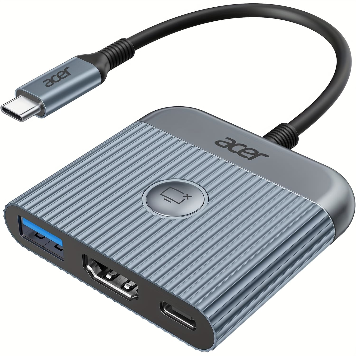 TEMU Acer 3-in-1 Usb-c To Hdtv Adapter 4k@60hz, 100w Pd Fast Charging & Usb 3.0 Port Multiport Converter For Macbook, Ipad, Iphone 15/16, Tablets