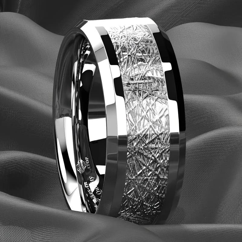 TEMU 1pc Stylish Mosaic Sequin Ring - Durable, Scratch-resistant, Fashionable Business Band For Men, , Engagement, Anniversary Gift For , Fathers, - Unique Accessory With No Plating