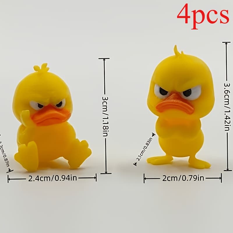 TEMU 4/7 Pack - 3d Printed Little Yellow Duck, Fun Duck Series Ornaments, Pursed Duck, Suitable For Christmas, Halloween, Graduation Season, Thanksgiving, Random Styles For Car Decoration