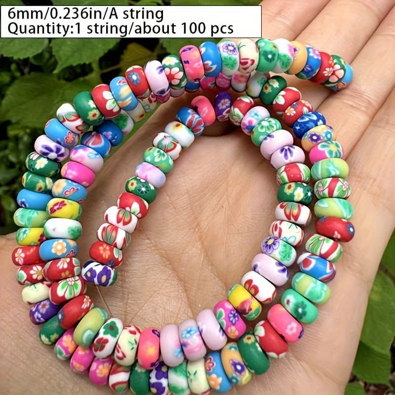 TEMU 100 Colorful Polymer Clay Beads, Ideal Additions For Necklace Bracelet Keychain Jewelry Making