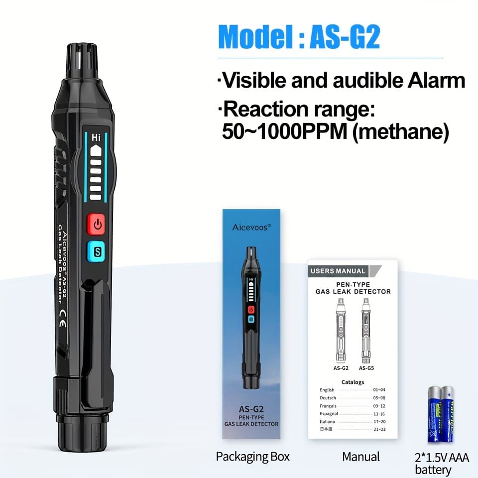 TEMU 1pc Combustible Gas Leak Detector Alarm, High- Gas Tester, Detector With Audible & Visual Alarm For All