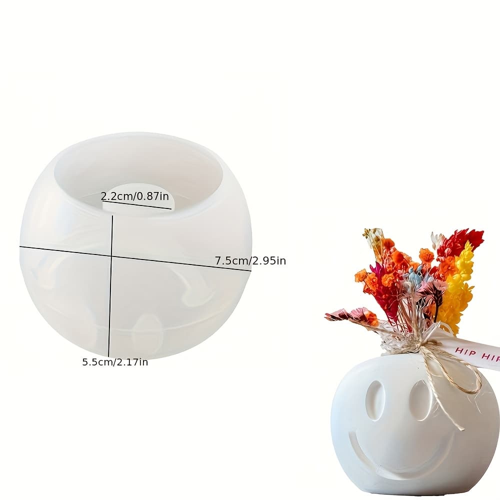 TEMU Resin Casting Molds Happy Plaster Candlestick Hydroponic Vase Home Desktop Atmosphere Decoration Holiday Gift Resin Plaster Crafts Gift Silicone Molds