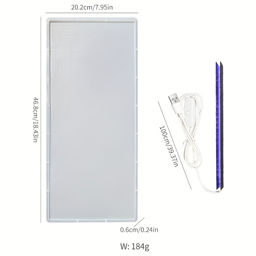 TEMU Epoxy Resin Silicone Mold Kit For Making Flowing Light Lamps, Creative Artistic Ambiance Table Lamp Resin Molds, For Specimen Collection, Picture Frame And Lamp Making