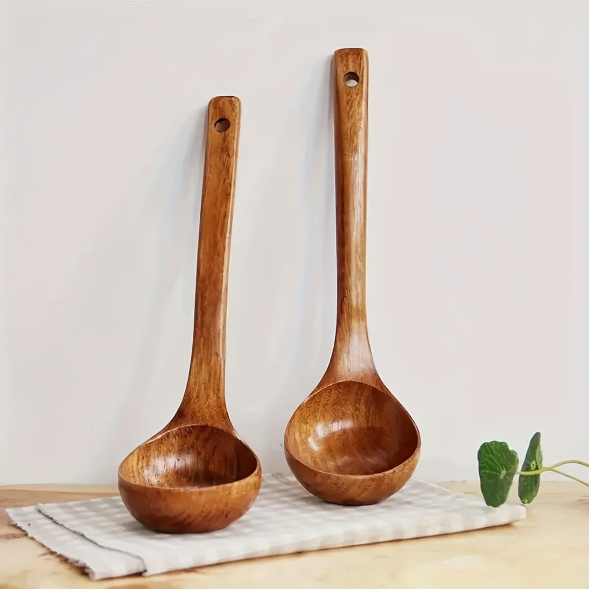 TEMU Large Wooden Spoon - Durable And Heat-resistant, Suitable For Cooking And Serving Dishes