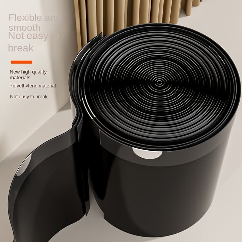 TEMU Heavy-duty Black Thickened Non-tear Trash Bags With Automatic Drawstring Closure - Large Size, 44.09lb Capacity, Durable Polyethylene For Kitchen, Bathroom, Office And Commercial Use