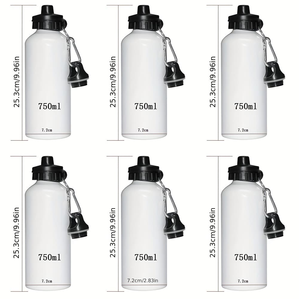 TEMU 6pcs/lot 750ml Sublimation Blanks Water Bottles Aluminum Alloy For Hiking