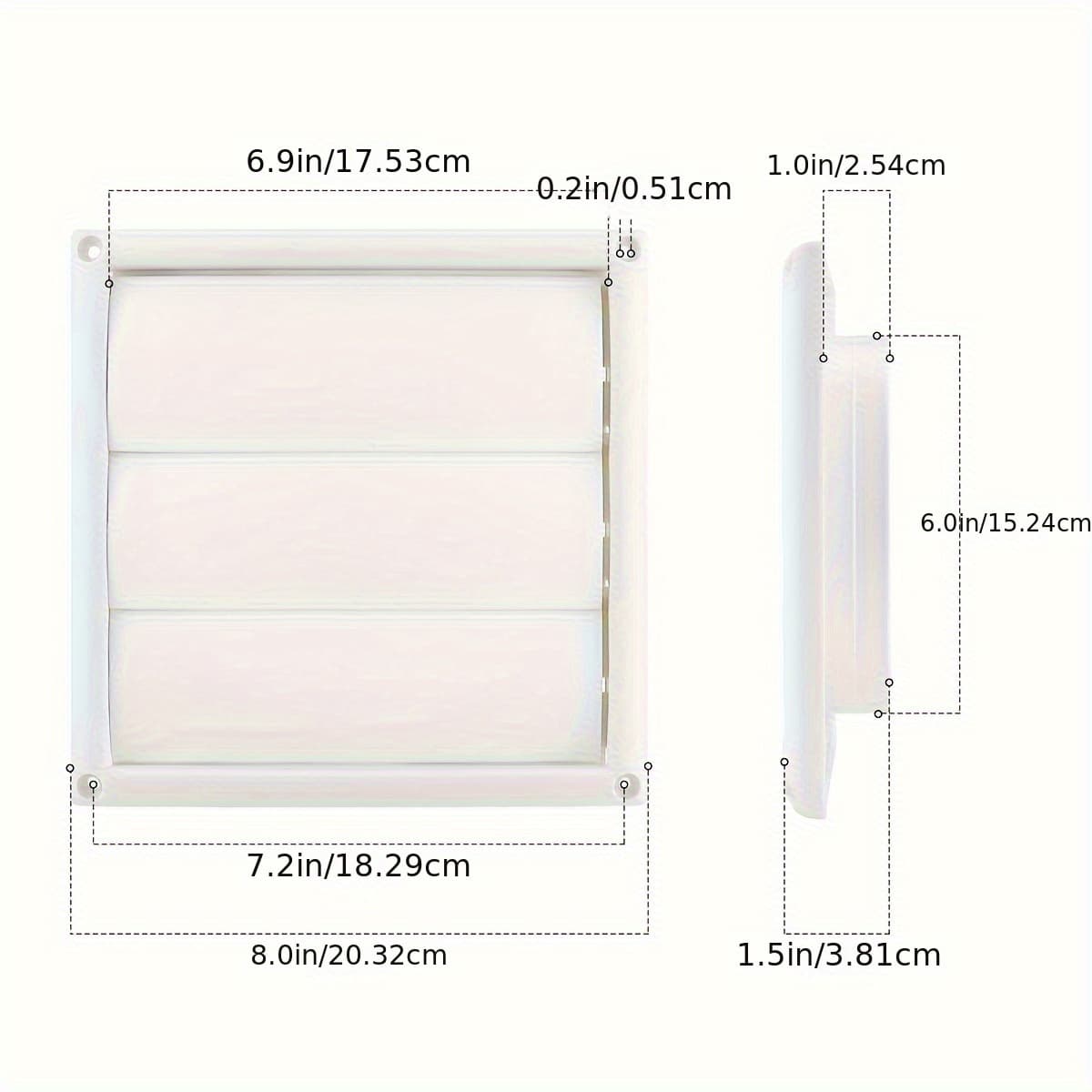 TEMU 1pc 4inch/6inch Dryer Vent Cover For Exterior Wall Vent Hood Outlet Airflow Vent Dryer Air Vent With Screen Includes 4 Screw For (white)
