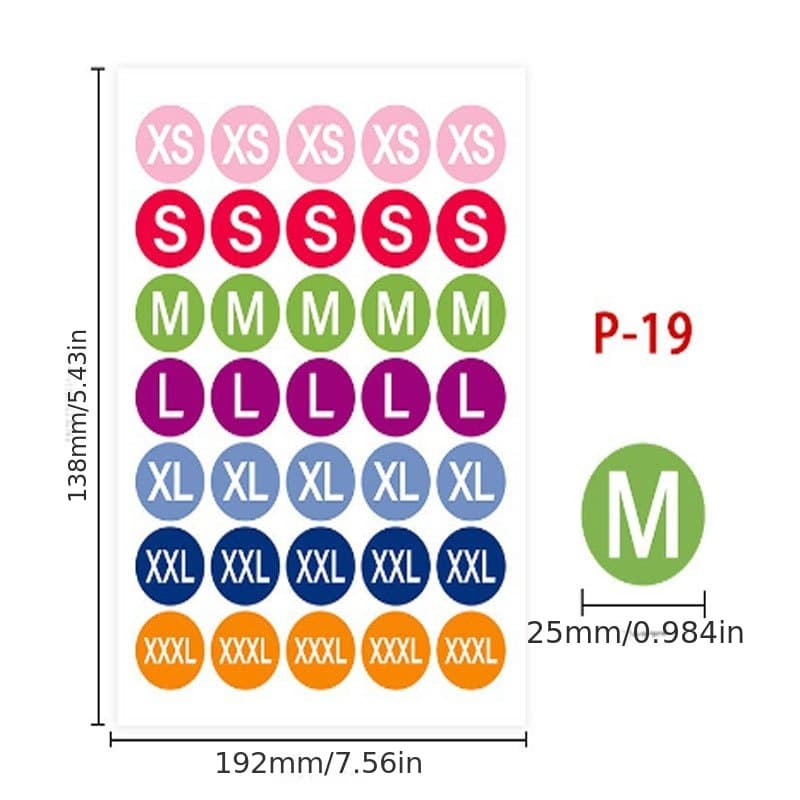 TEMU 700pcs/pack Of Self-adhesive Stickers Shoes Clothes Size Specification Dot Serial Number Number Label