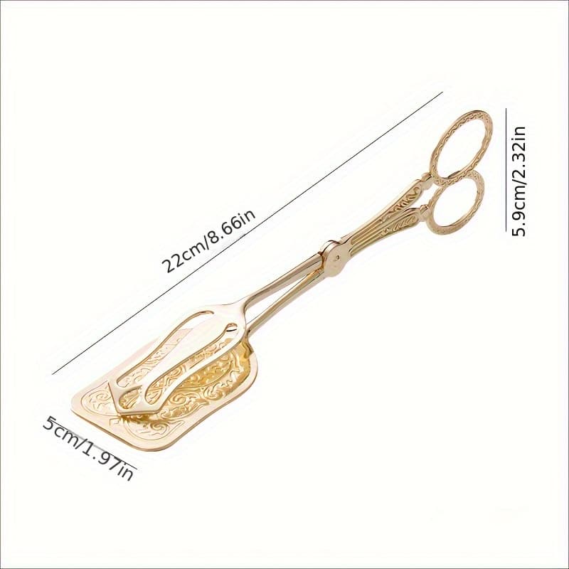TEMU Vintage Mid-eastern Shape Multi-functional Food Tongs - Perfect For Bread, Dessert, Grilling, Salad And More, A Good Serving Tool For Outdoor Picnic & Party!