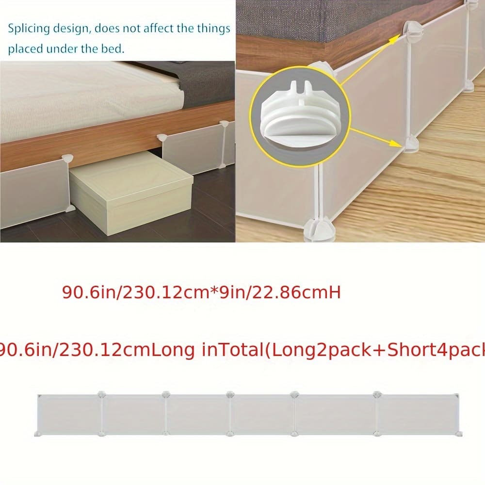 TEMU Easy-install Pet & Toy Barrier - Under Bed Blocker Bumper For Dogs, Safe Resin Material, Toys From Going Under Furniture