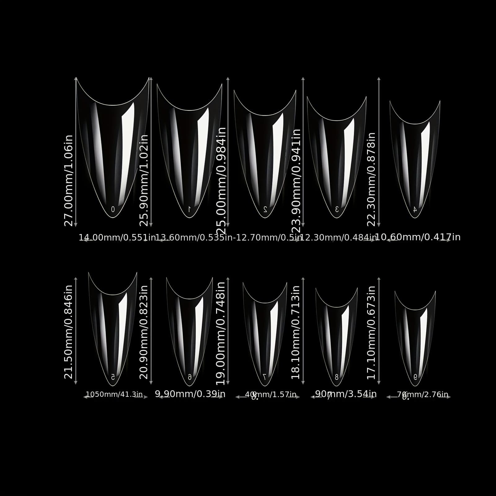 TEMU 500pcs Armor-tip Pointed Fake Nail Tips In Color