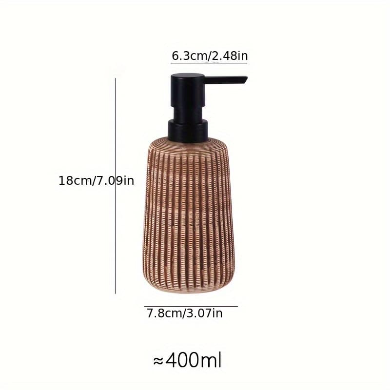 TEMU Elegant 400ml Ceramic Soap Dispenser - Phthalate-free, Freestanding Design For