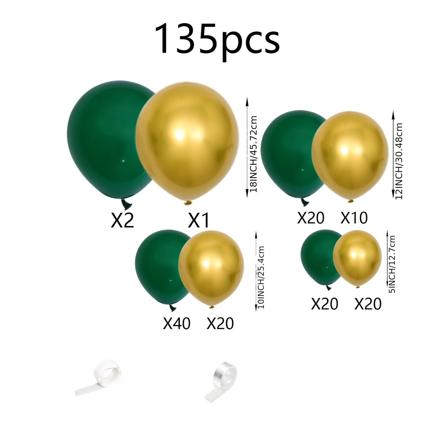 TEMU Green And Arch Garland Kit-metallic Dark Green Balloon 135pcs For Birthday, Shower, Christmas, Gender Reveal, Wedding Party Decoration