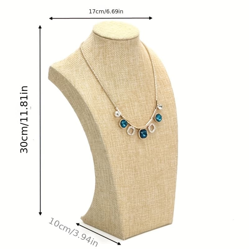 TEMU High-end Linen Portrait Necklace Display Stand Necklace Holder Model Neck Mold Jewelry Pendant Storage Jewelry Display Props