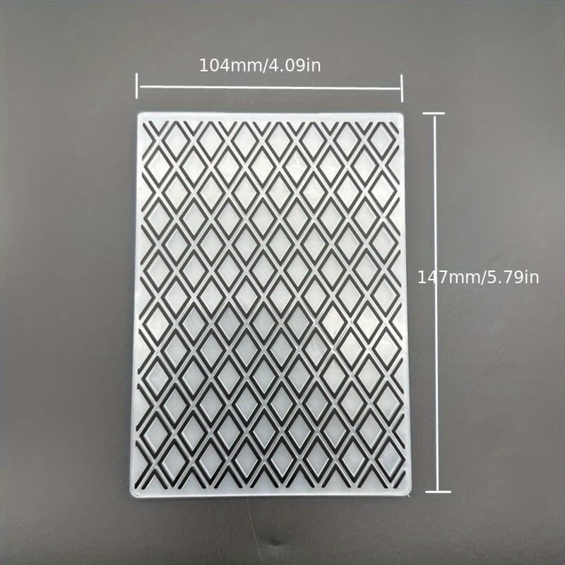 TEMU Rhombus Plaid Pattern Embossing Template, Plastic Raised 3d Texture Impression, Suitable For Diy Handmade Card And Greeting Card Making, Scrapbooking Crafts