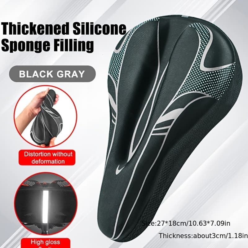 TEMU Padded Gel Bike Seat Cover, Compatible With Peloton, Adjustable For Men And Women's Stationary Workouts, Mountain And Road Bike
