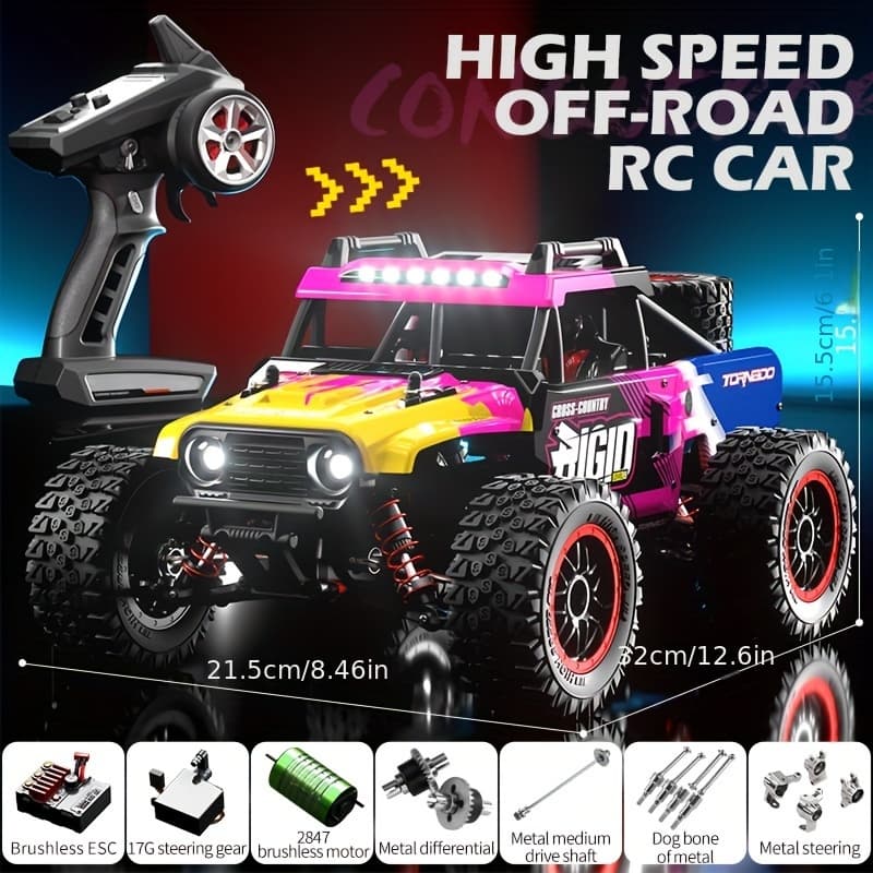 TEMU 75km/h Remote Control Racing Car, 4wd Remote Control Racing Brushless Electric High Speed Off-road Drift Remote Control Toy