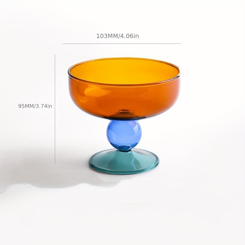 TEMU 1pc Multicolor Glass Bowl - Microwave & Dishwasher Suitable For Soup, Salad, Yogurt - -resistant Round Serving Dish - Glass Bowl For Christmas, Holidays, Parties - Multi- Tableware For Adults &