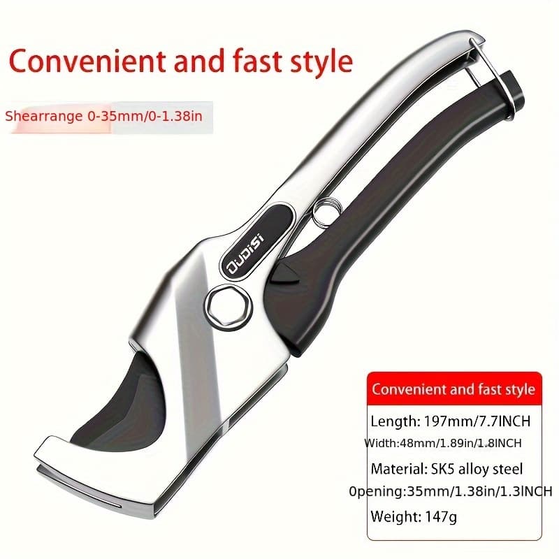 TEMU 1 Oudisi Heavy-duty Pvc/ppr Pipe Cutter-fast Cutting Sharp Blade, Durable Tool, Easy To Cut Plastic And Water Pipes, No Folding, Black Handle