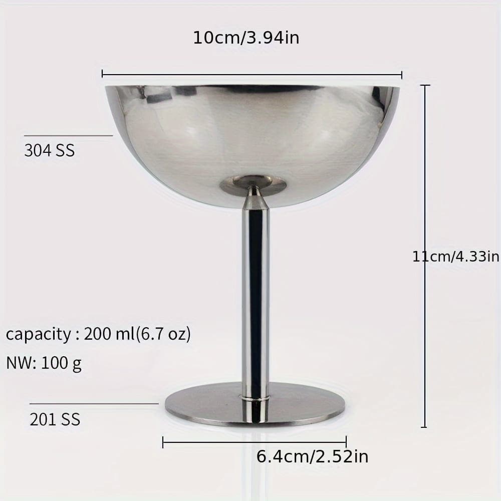 TEMU Stainless Steel Ice Cream Cup Short Feet Luxury Ice Cream Cup Bar Ktv Snack Cup Polished Ice Cream Bowl Ice Cream Serving Bowls Cups Perfect For Christmas Desserts & Halloween Party Snacks 1pc