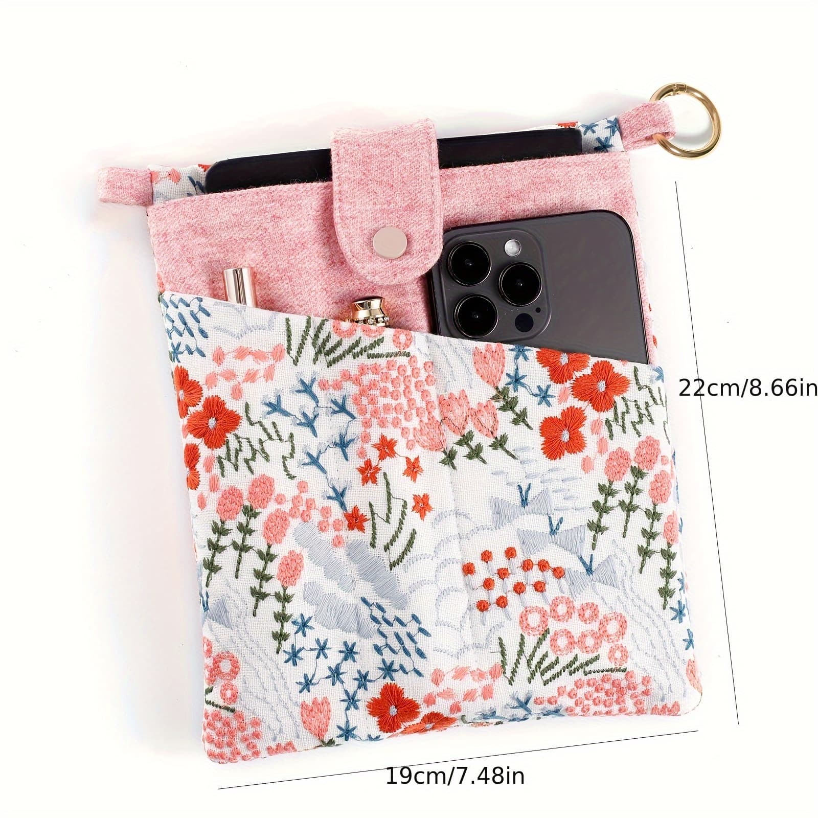 TEMU A Reading Pen Holder Featuring Intricate Embroidery And Delicate Floral Designs, Suitable For Book Covers, A5 Notebook Protection, Versatile Book Storage, And A Convenient Portable Notebook Bag