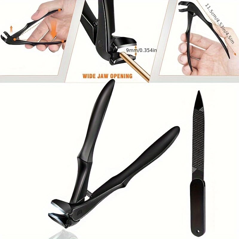 TEMU Large Nail Clippers With Long Handles For Thick Toenails, With Angled Edges, Featuring A Wide Opening And Design To Prevent , Ergonomically Designed Of Use
