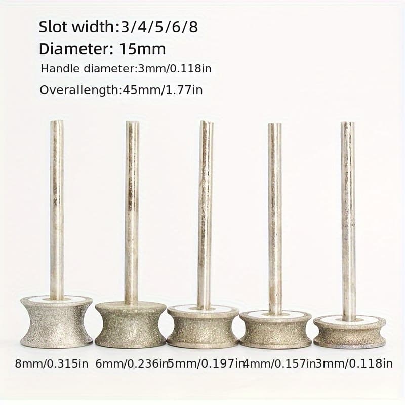 TEMU Jade Polishing Head, Jade Ring Polishing Curved Chamfer Head, Glass Edge Beveling Tool, Shank Diameter 3mm