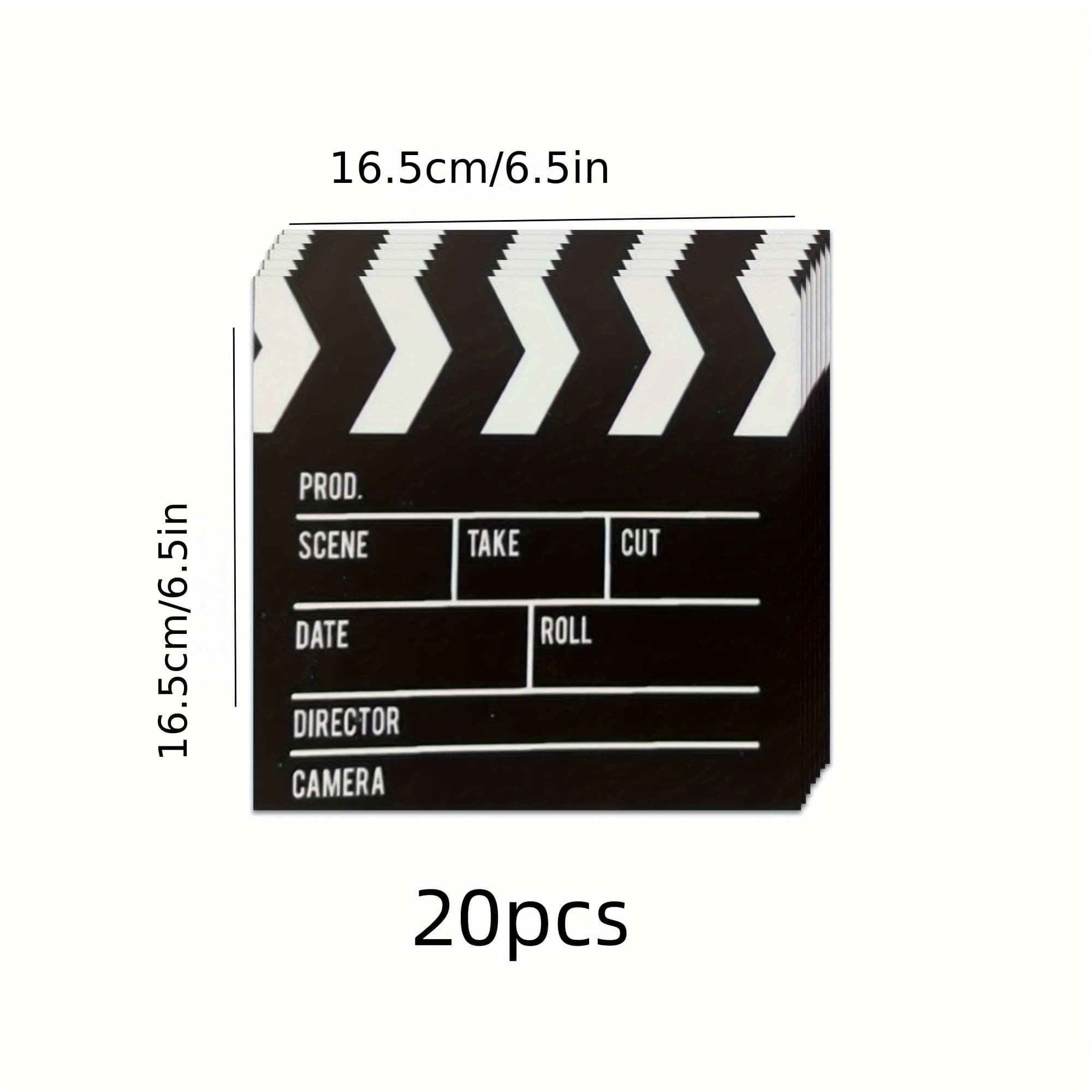 TEMU 20pcs Of Movie Night Themed Party Supplies, Napkins, And Dinnerware Perfect For A Disposable Theater Party, Red Carpet Birthday Decorations (classic)
