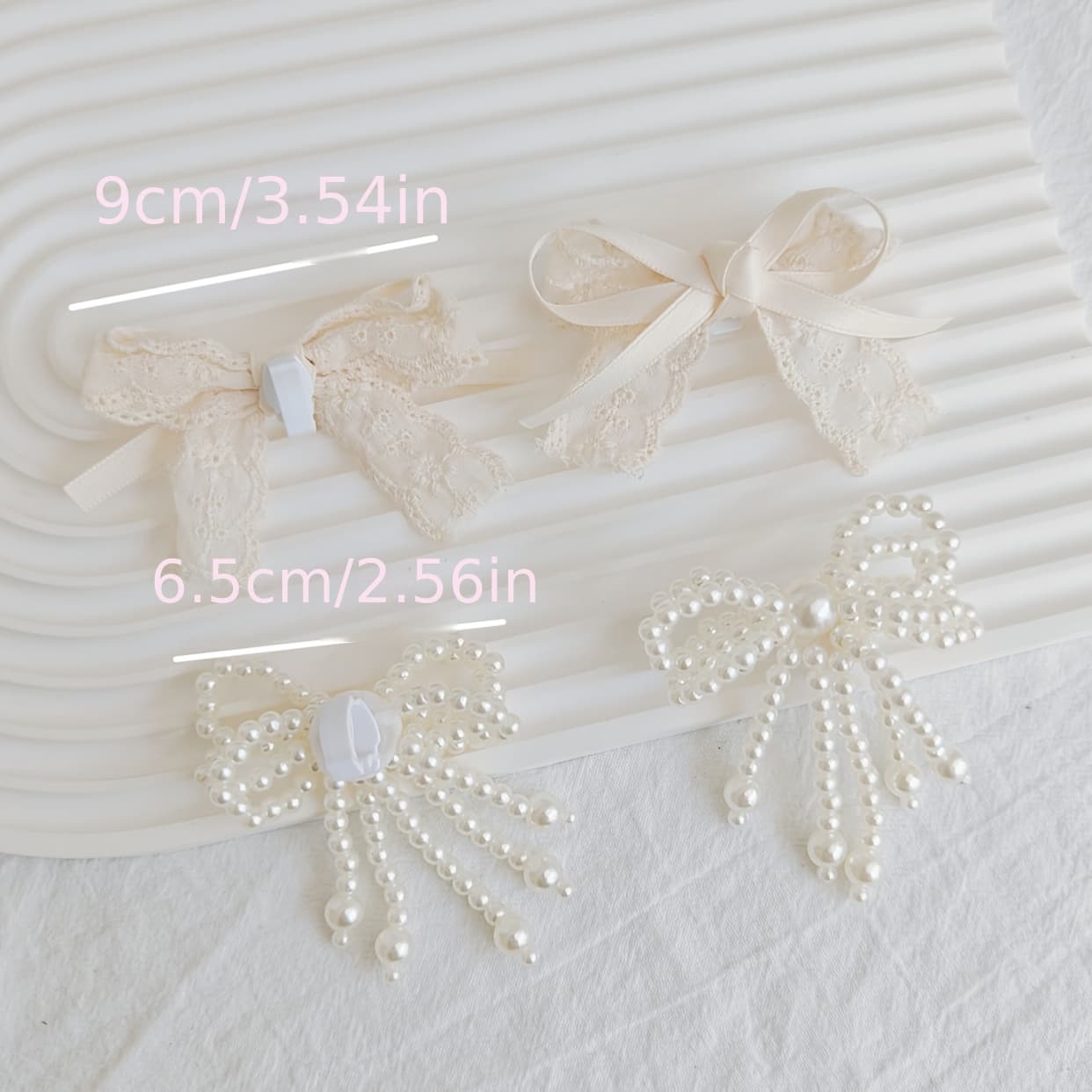 TEMU 4pcs Shoe Accessories, Mixed White 3d Beige Double-layer Lace Bow Shoelaces With Detachable Straps For Sneakers/boots/casual Shoes/basketball Shoes – Versatile Add-ons
