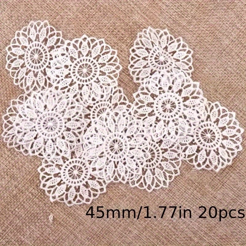 TEMU 20pcs Beautiful Net Lace Trim Embroidered Lace Ribbon For Sewing Wedding Decoration