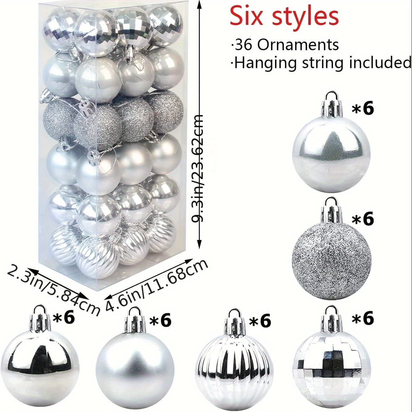 TEMU 4cm Christmas Ball Ornaments 36pcs In Pvc Box