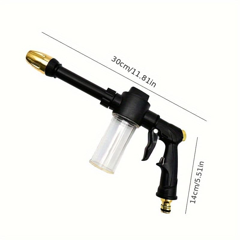 TEMU 1pc Foam Cannon High-pressure Water Gun With Thickened Large Nozzle, Black And Style, High-pressure Wash And Garden Water Gun