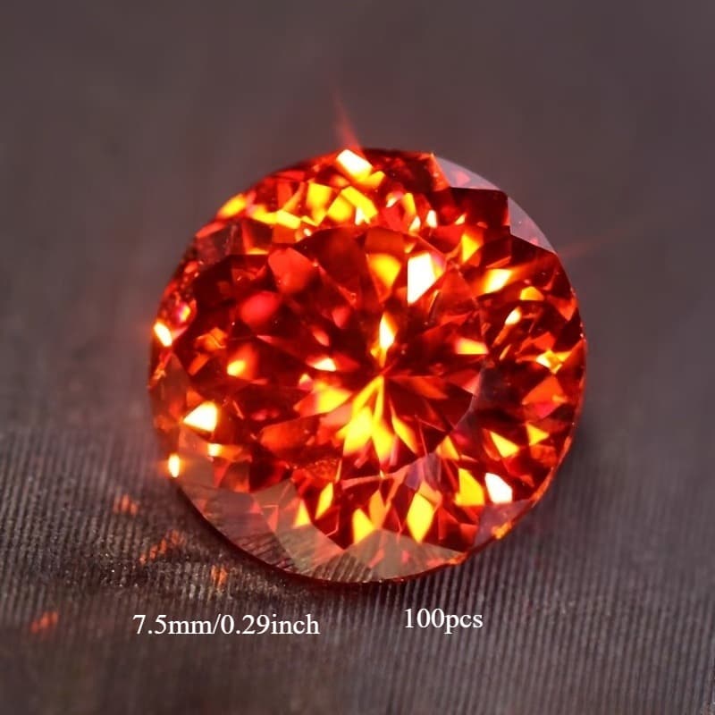 TEMU 4ct Set Of 100 Lab- Red Simulated Diamond Artificial Gemstones, Vvs , Perfect For Your Own Jewelry Making For Rings, Earrings, And Pendant Jewelry