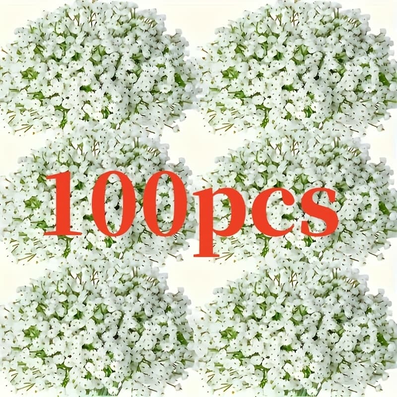 TEMU 4000 Artificial Gypsophila Bouquet- Realistic Touch, For /offices/gardens, Ideal For /valentine's Day/eid, Potted Plant Not Included