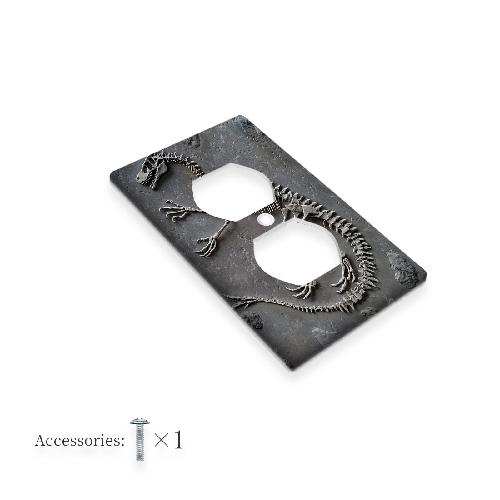 TEMU 1pc 1gang/2gang Dinosaur Skeleton Light Switch Plates - Ornamental Wall Cover For Bedroom, Kitchen, Home Decoration